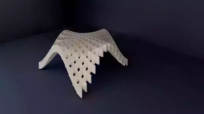 table 3d model stool made of paper