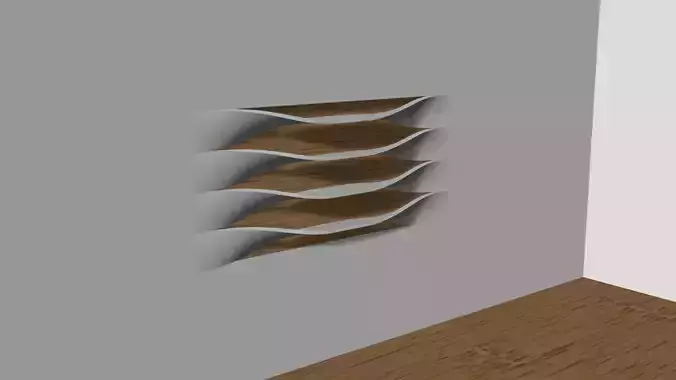 library 3d model stack of wooden boards