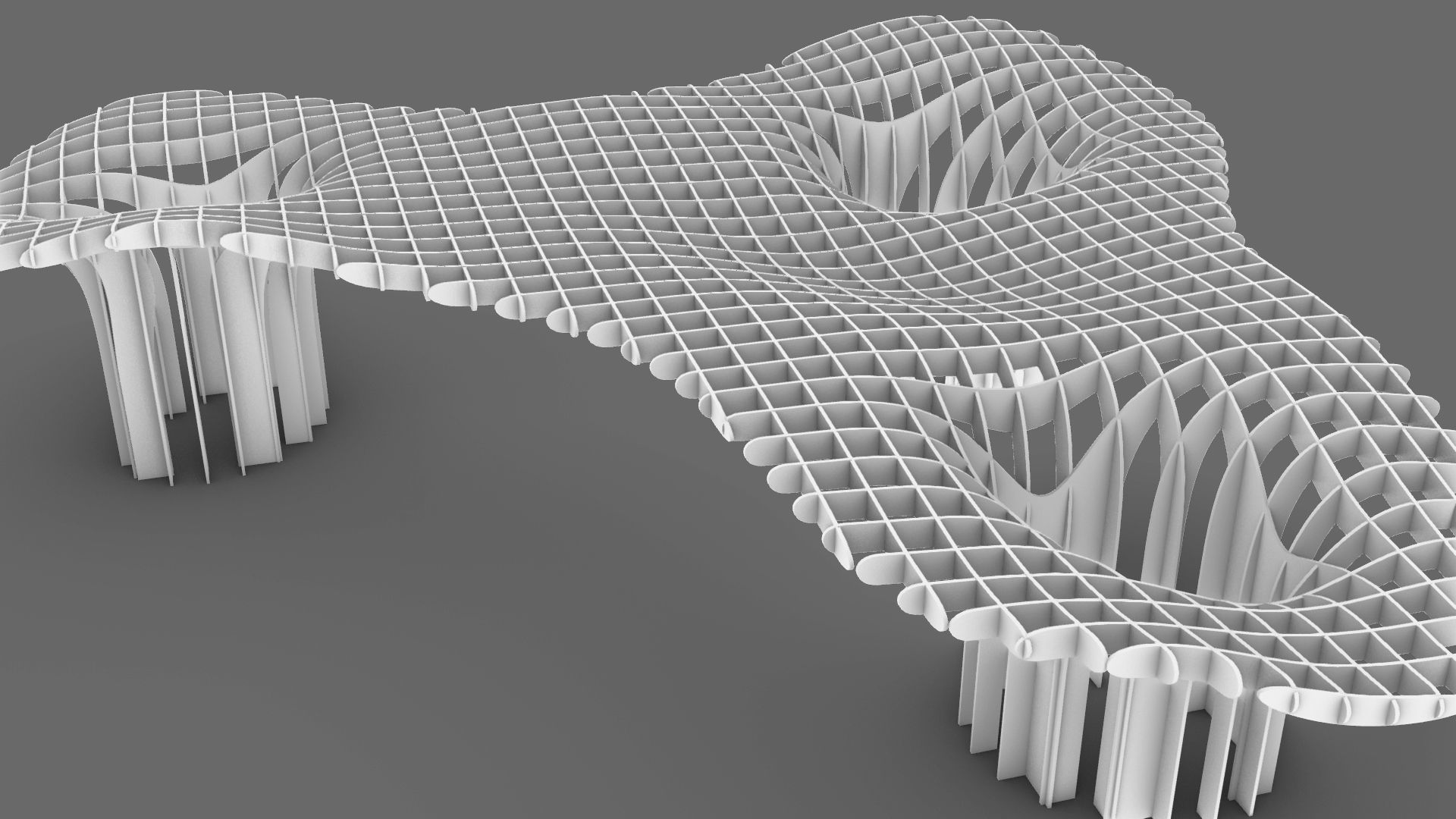 waffle architecture 3D model_2