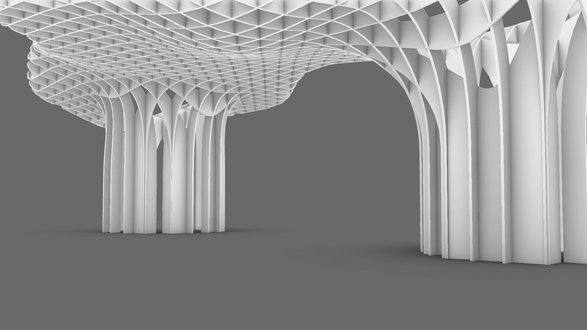 waffle architecture 3D model_1