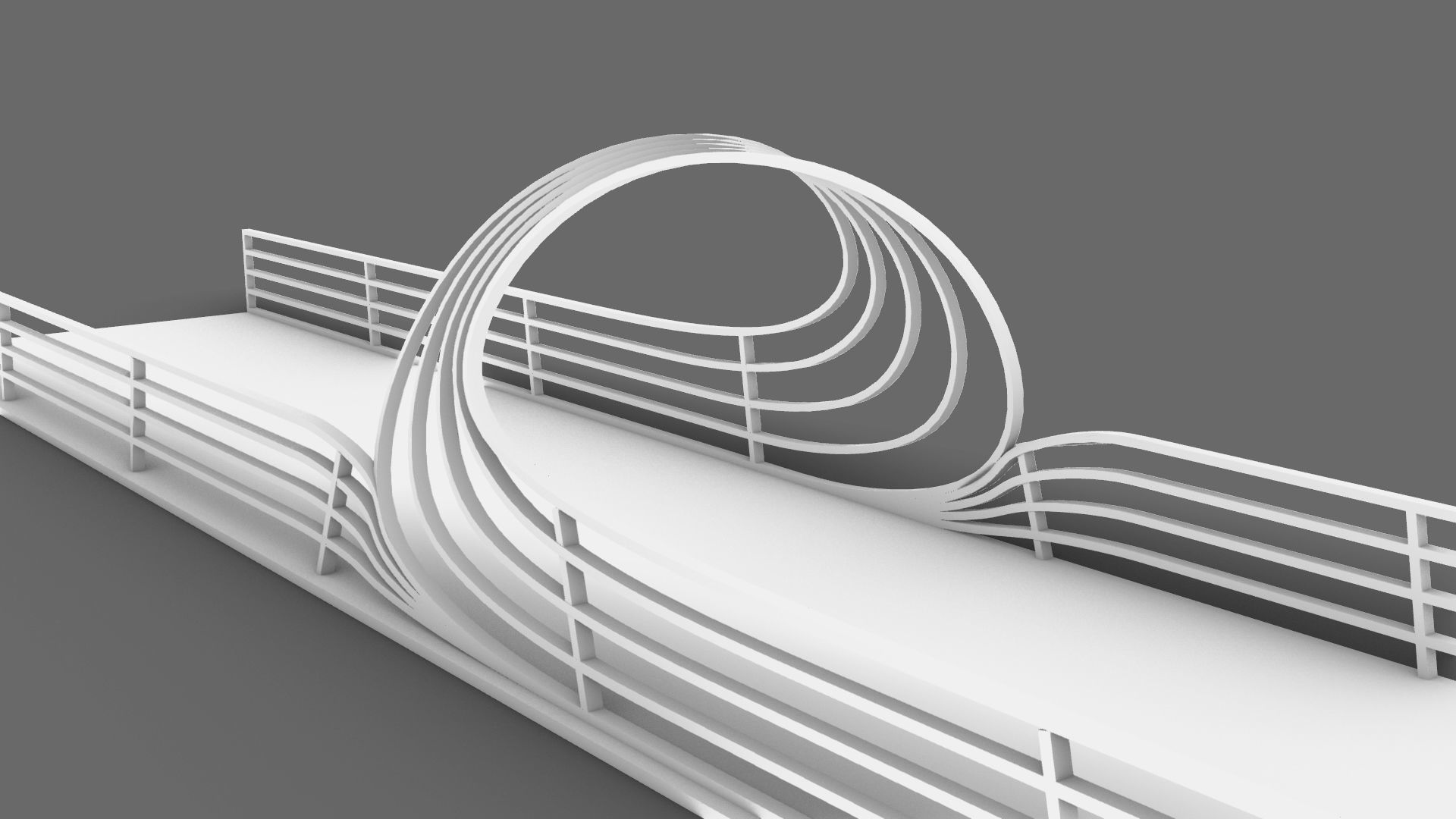bridge 3d model with waves 3D model_1