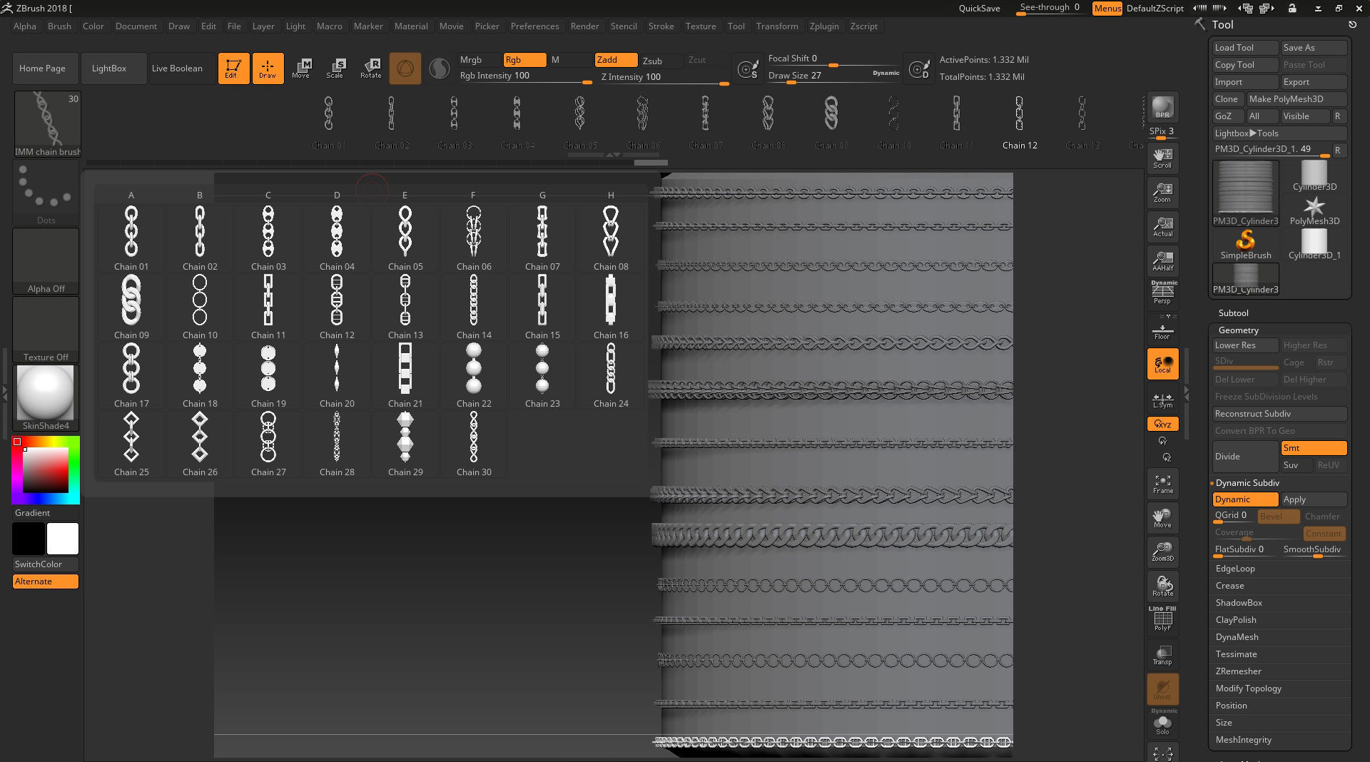 30 IMM CHAIN CURVE BRUSH 3D model_13