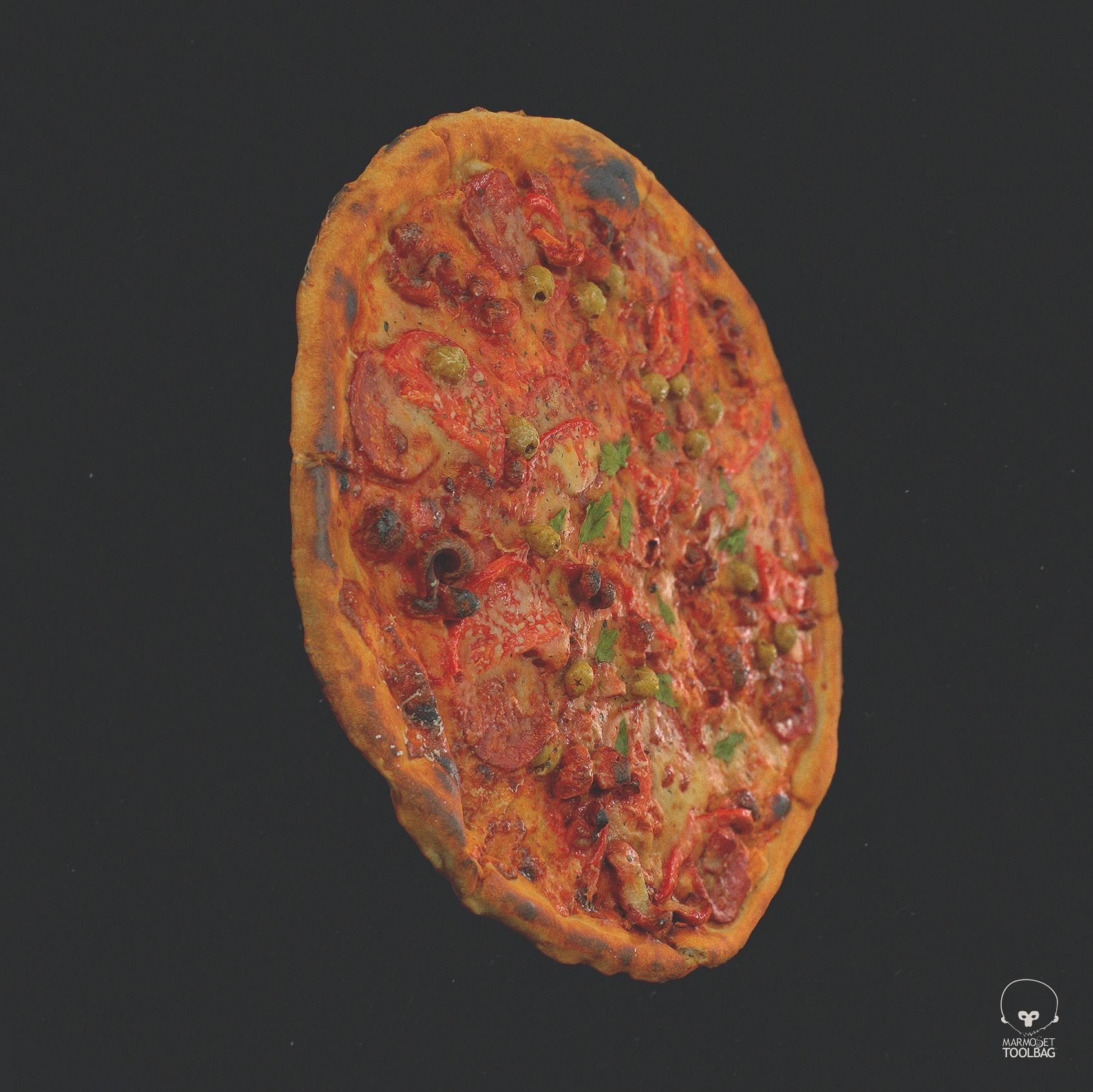 Neapolitana pizza based on scan Low-poly 3D model_2