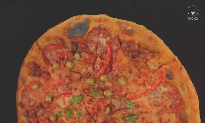 Neapolitana pizza based on scan Low-poly 3D model