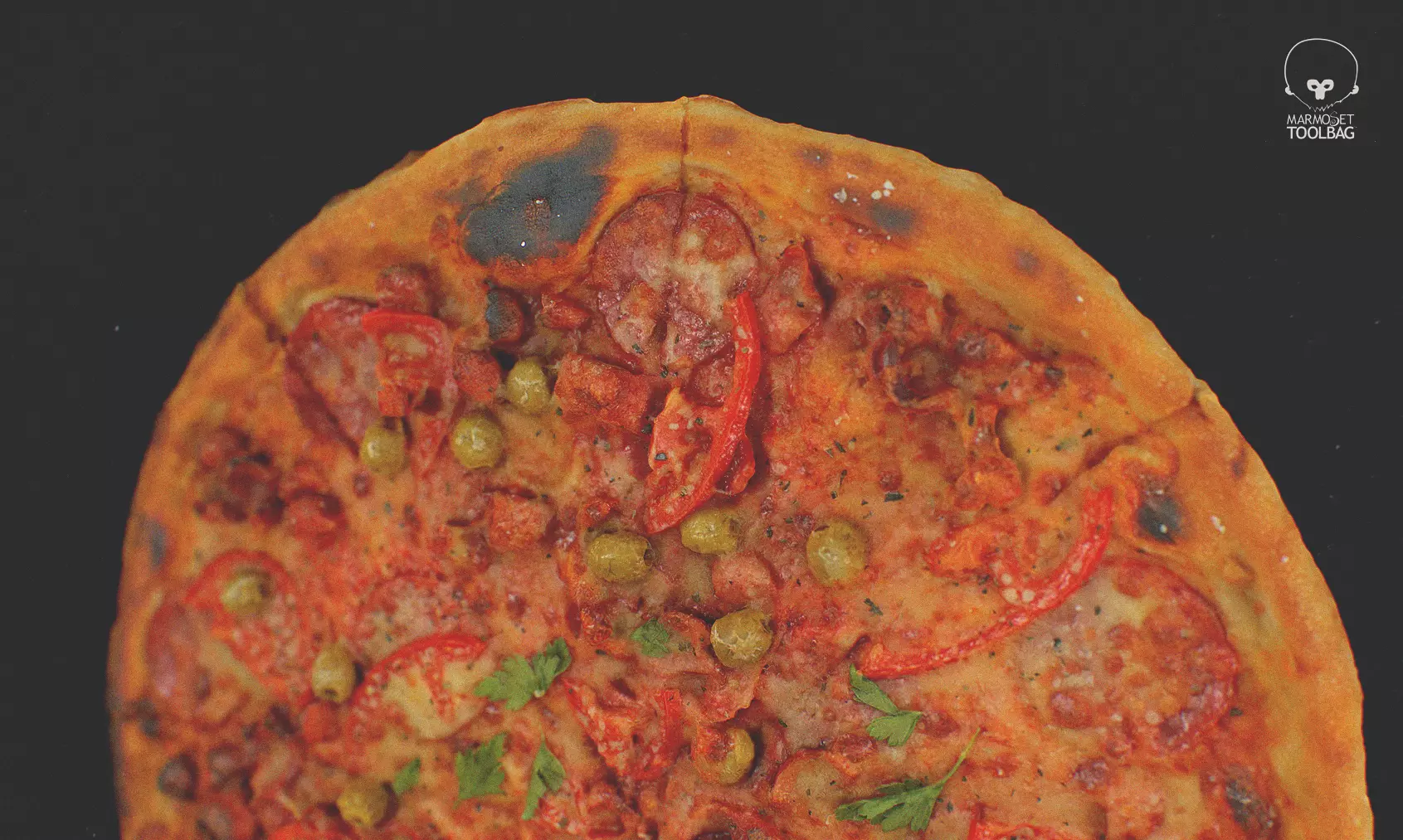 Neapolitana pizza based on scan Low-poly 3D model_0