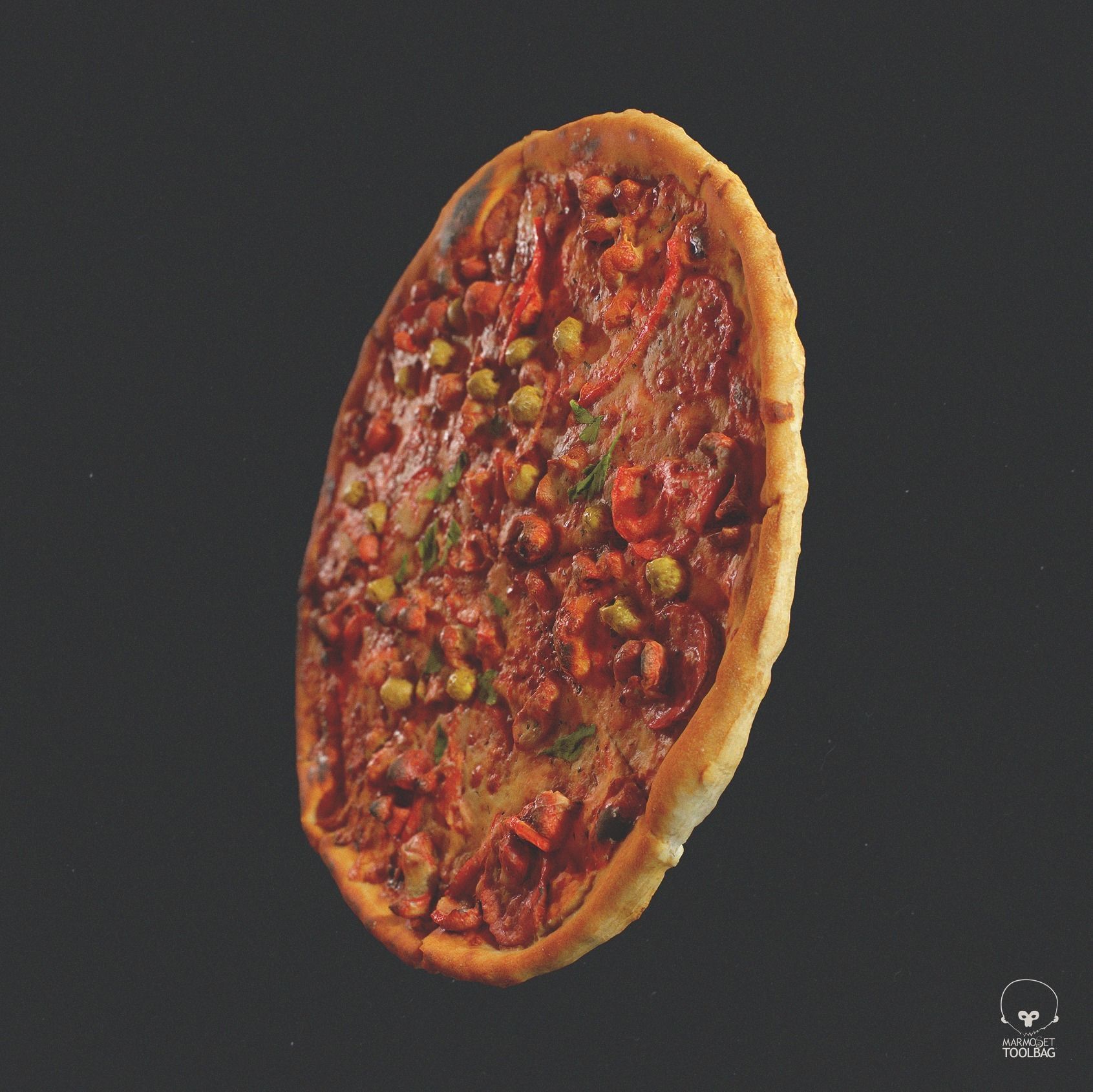 Neapolitana pizza based on scan Low-poly 3D model_1