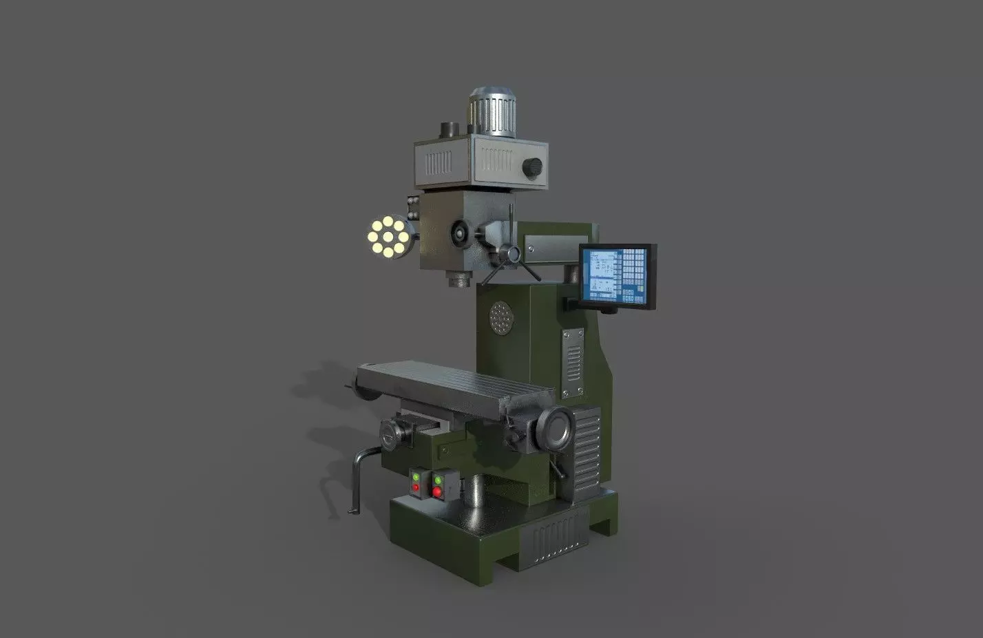 Milling Machine Low-poly 3D model