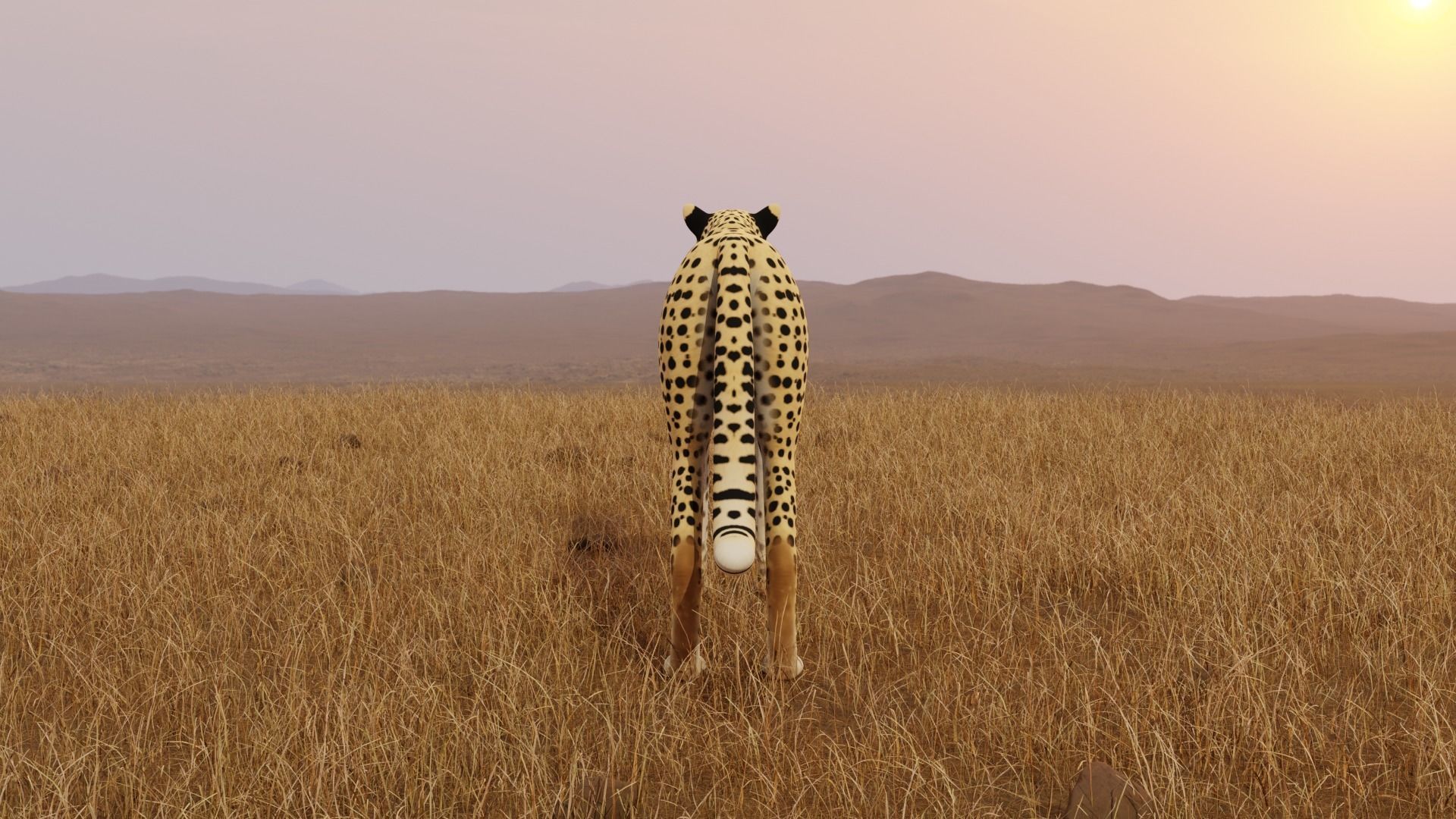 Cheetah Low-poly 3D model_5