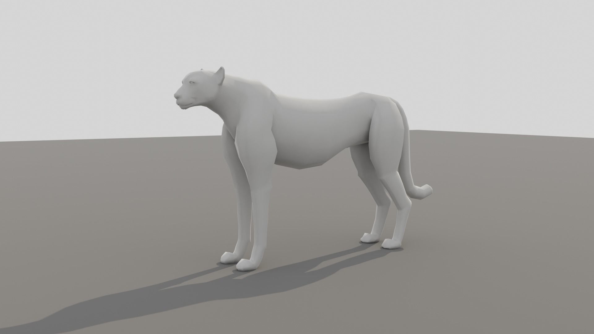 Cheetah Low-poly 3D model_6