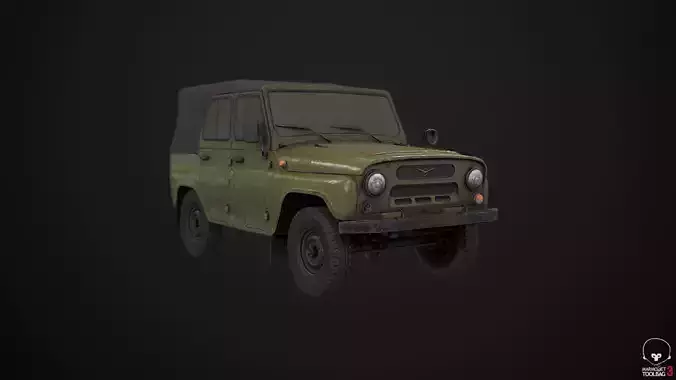 UAZ 469 Bobik Low-poly 3D model