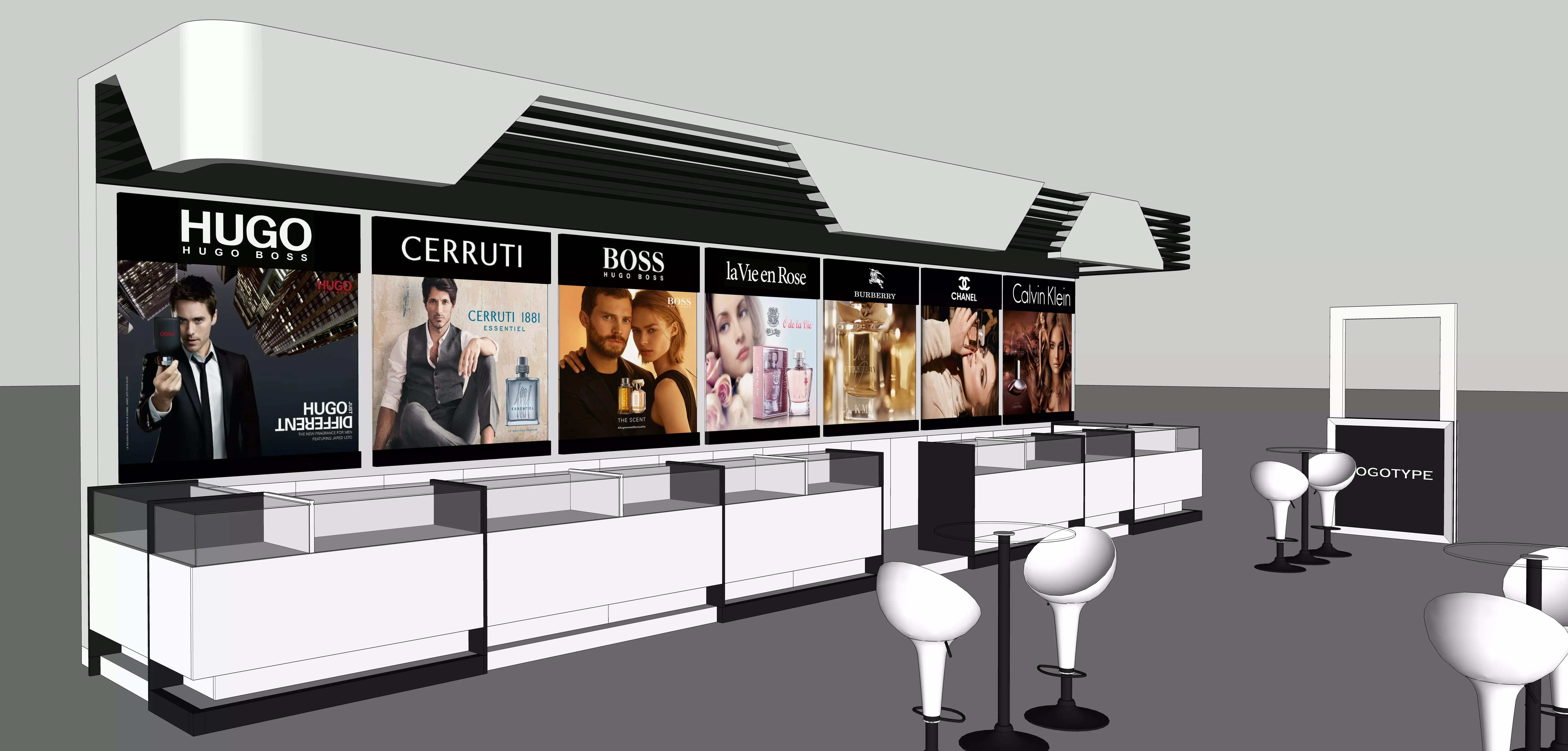 Booth design For Perfume 3D model_0