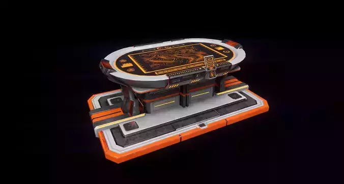 Sci-Fi Command Table - Game Ready Low-poly 3D model