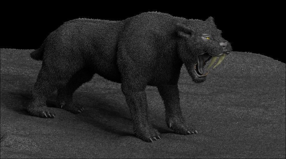 Saber tooth Cat High Poly Print ready 3D model_9