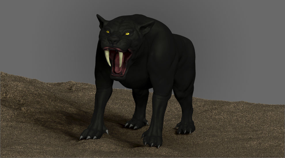Saber tooth Cat High Poly Print ready 3D model_13