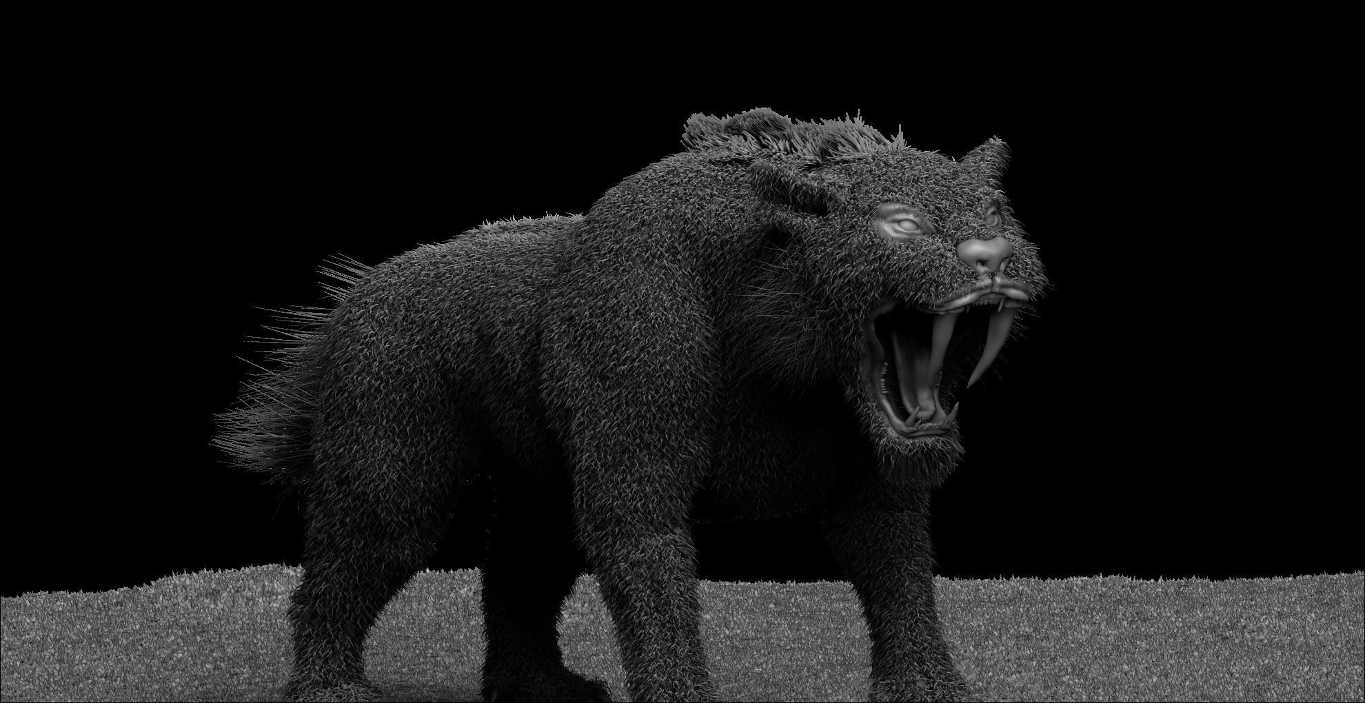 Saber tooth Cat High Poly Print ready 3D model_12