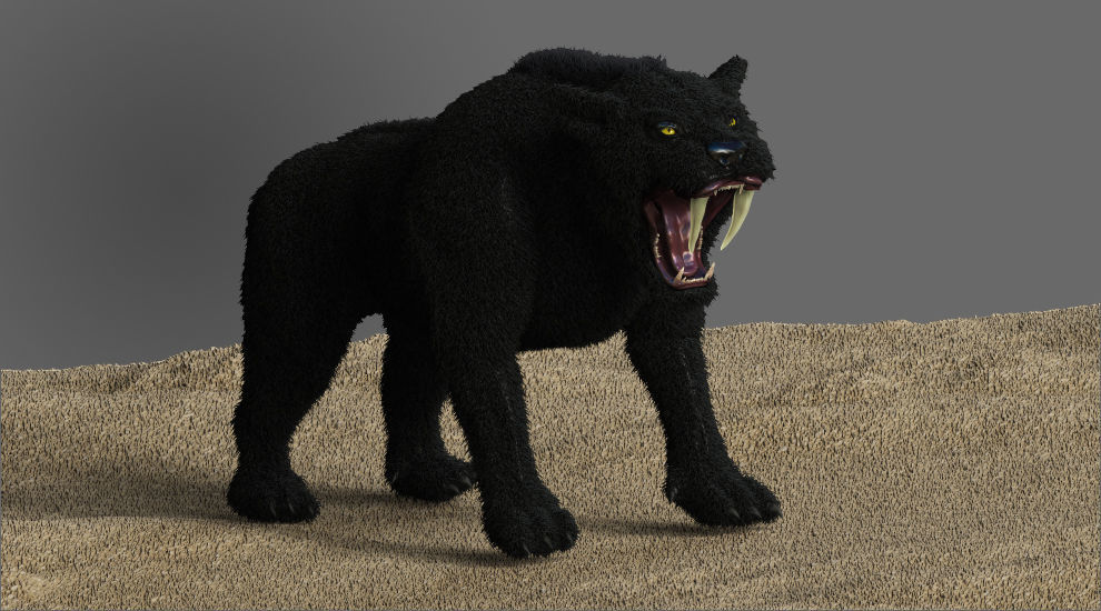 Saber tooth Cat High Poly Print ready 3D model_11