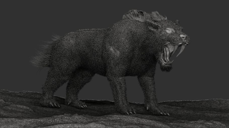 Saber tooth Cat High Poly Print ready 3D model_8