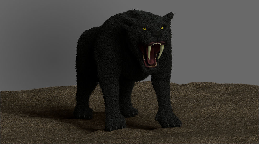 Saber tooth Cat High Poly Print ready 3D model_14