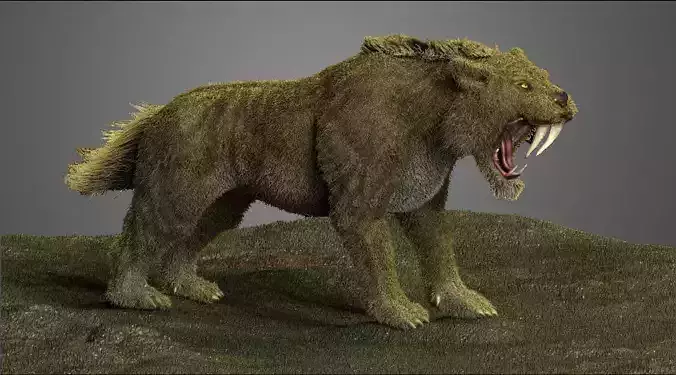 Saber tooth Cat High Poly Print ready  3D model