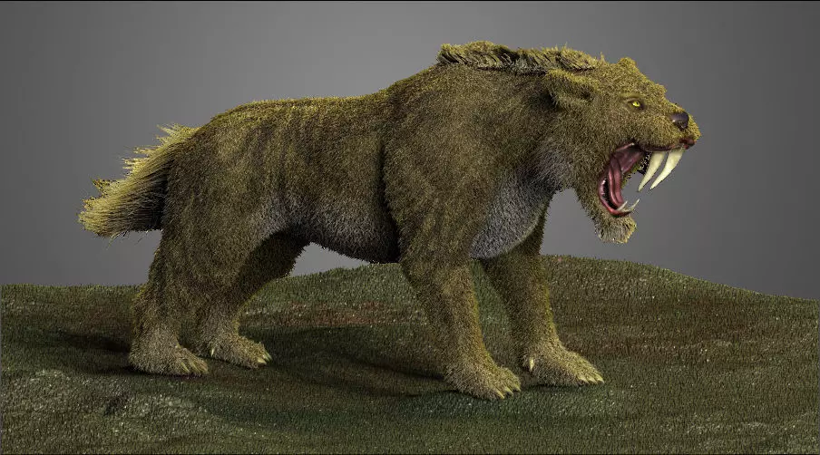 Saber tooth Cat High Poly Print ready 3D model_0