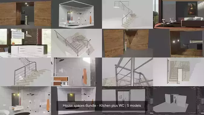 House spaces Bundle - Kitchen plus WC