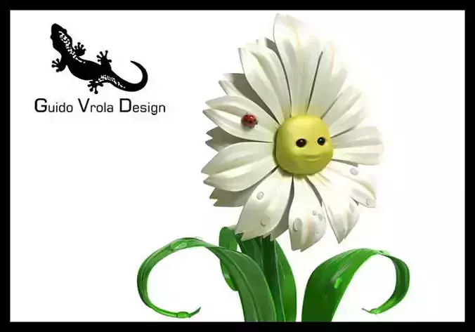 Cartoon Daisy 3D model