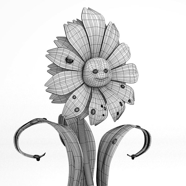 Cartoon Daisy 3D model_5