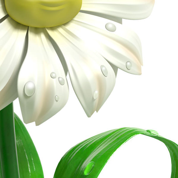 Cartoon Daisy 3D model_3