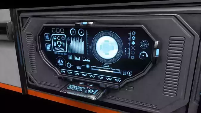 Sci-Fi Computer Wall Segment