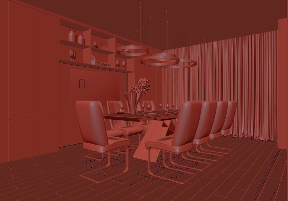 dinning room 3D model_8