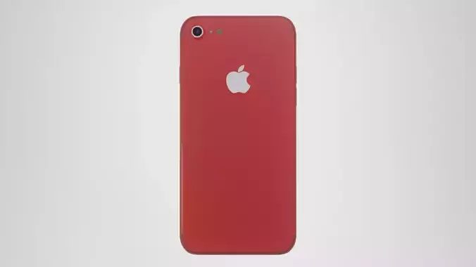 iPhone 8 - Red Low-poly 3D model