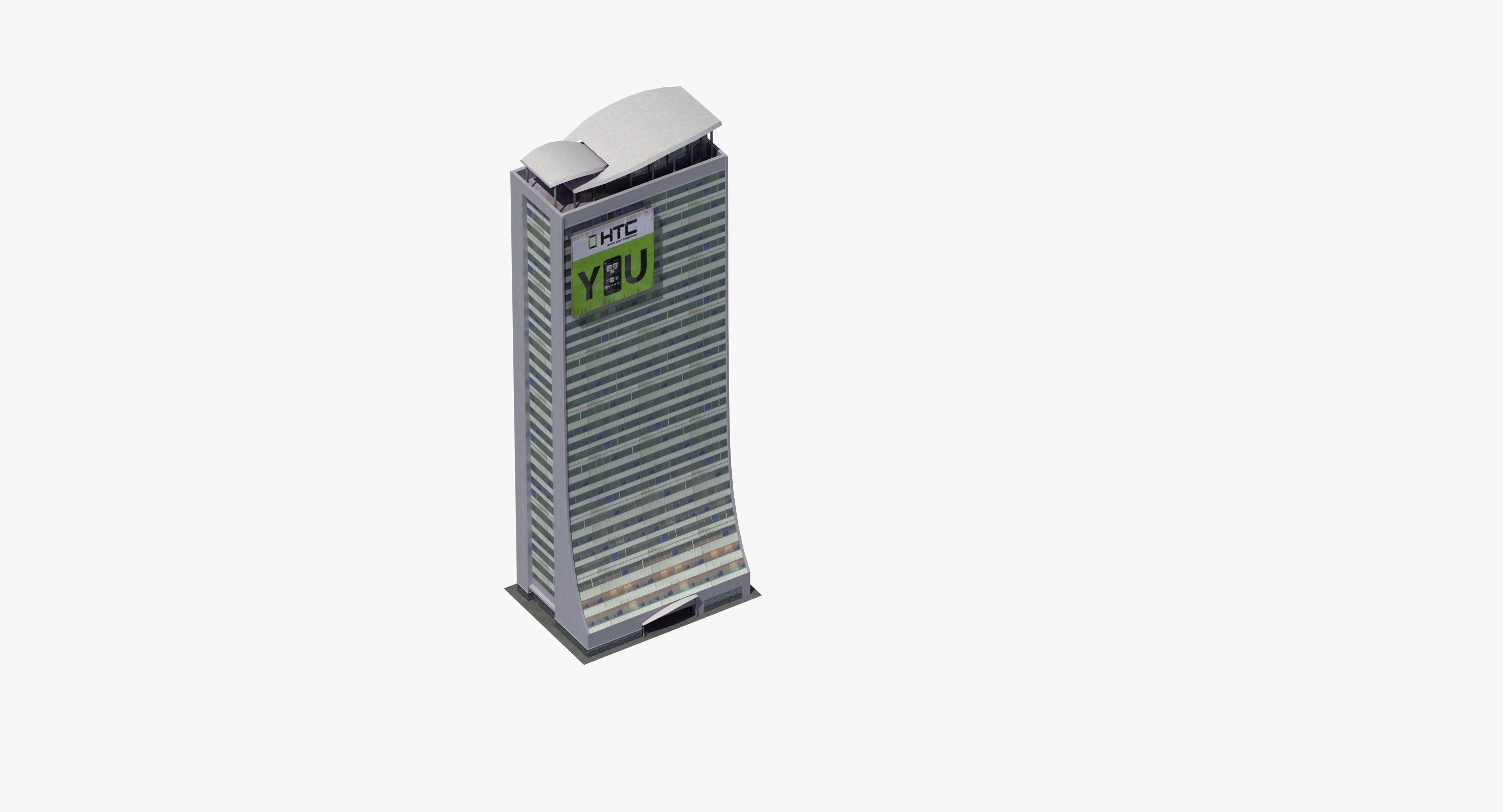 Skyscraper Building Low-poly 3D model_11