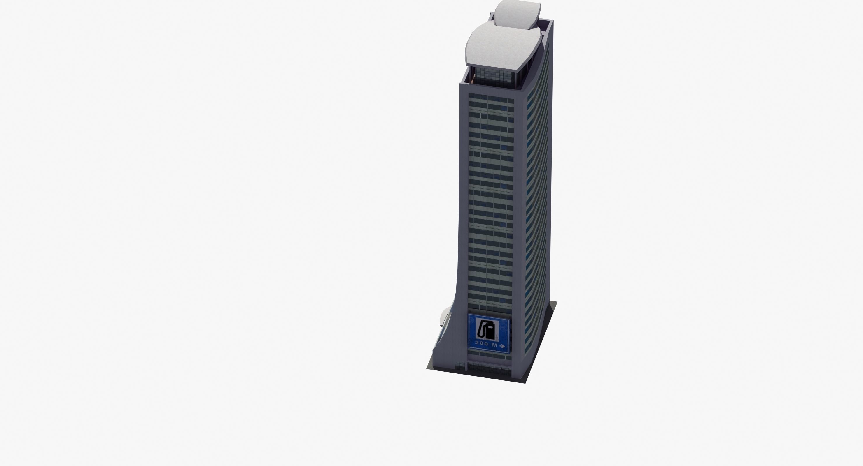 Skyscraper Building Low-poly 3D model_15