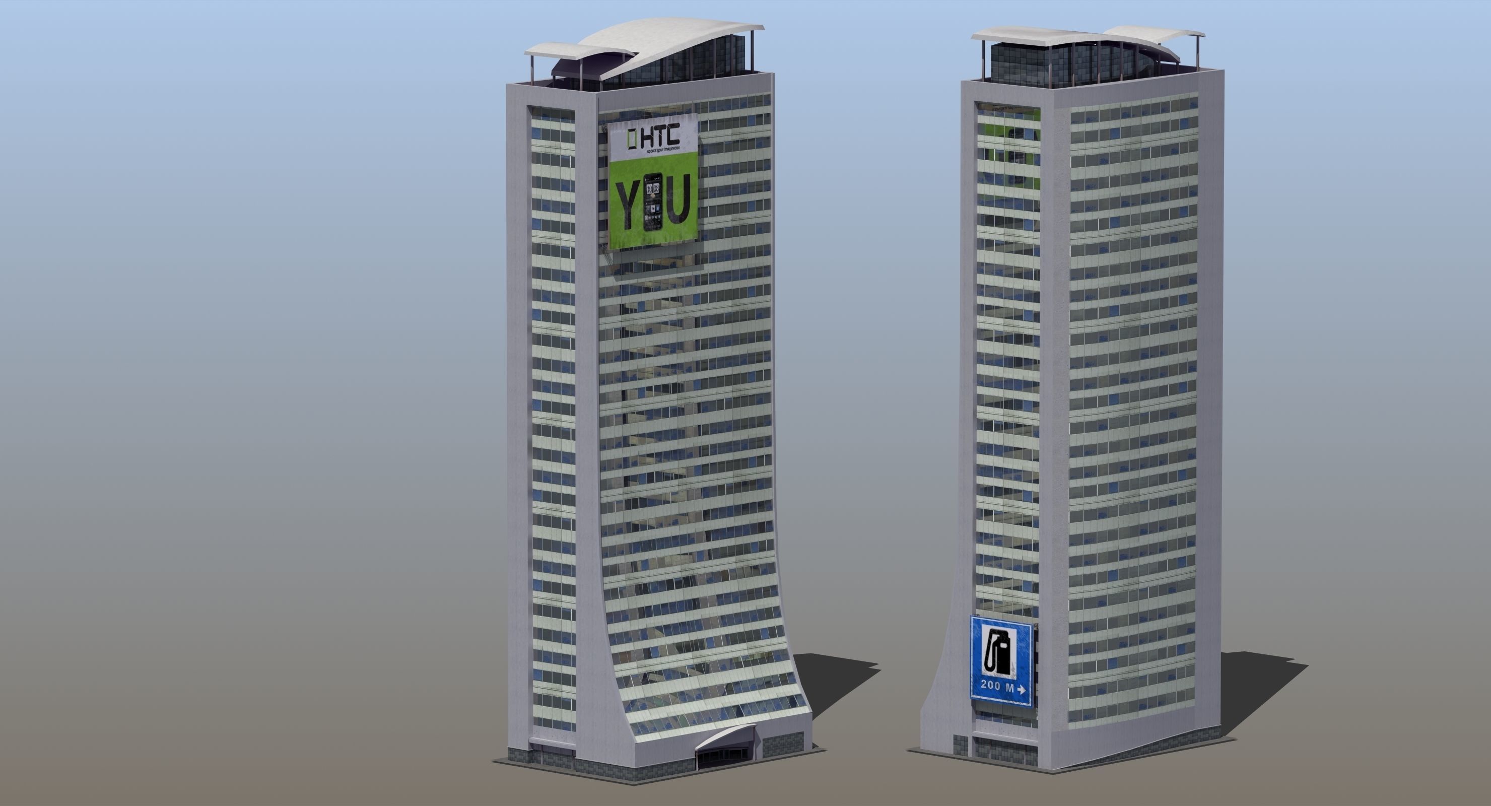 Skyscraper Building Low-poly 3D model_14
