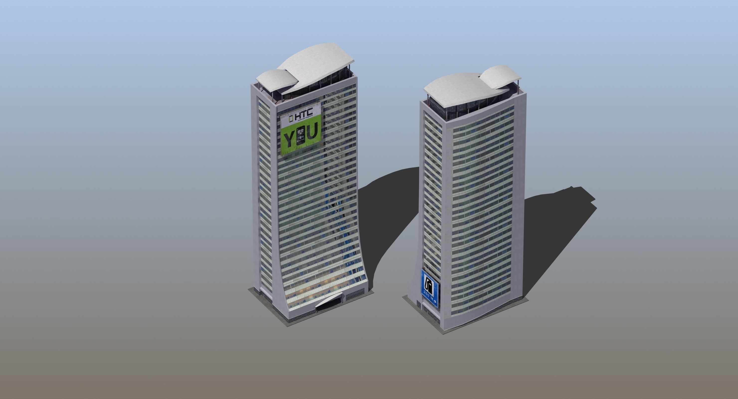 Skyscraper Building Low-poly 3D model_3