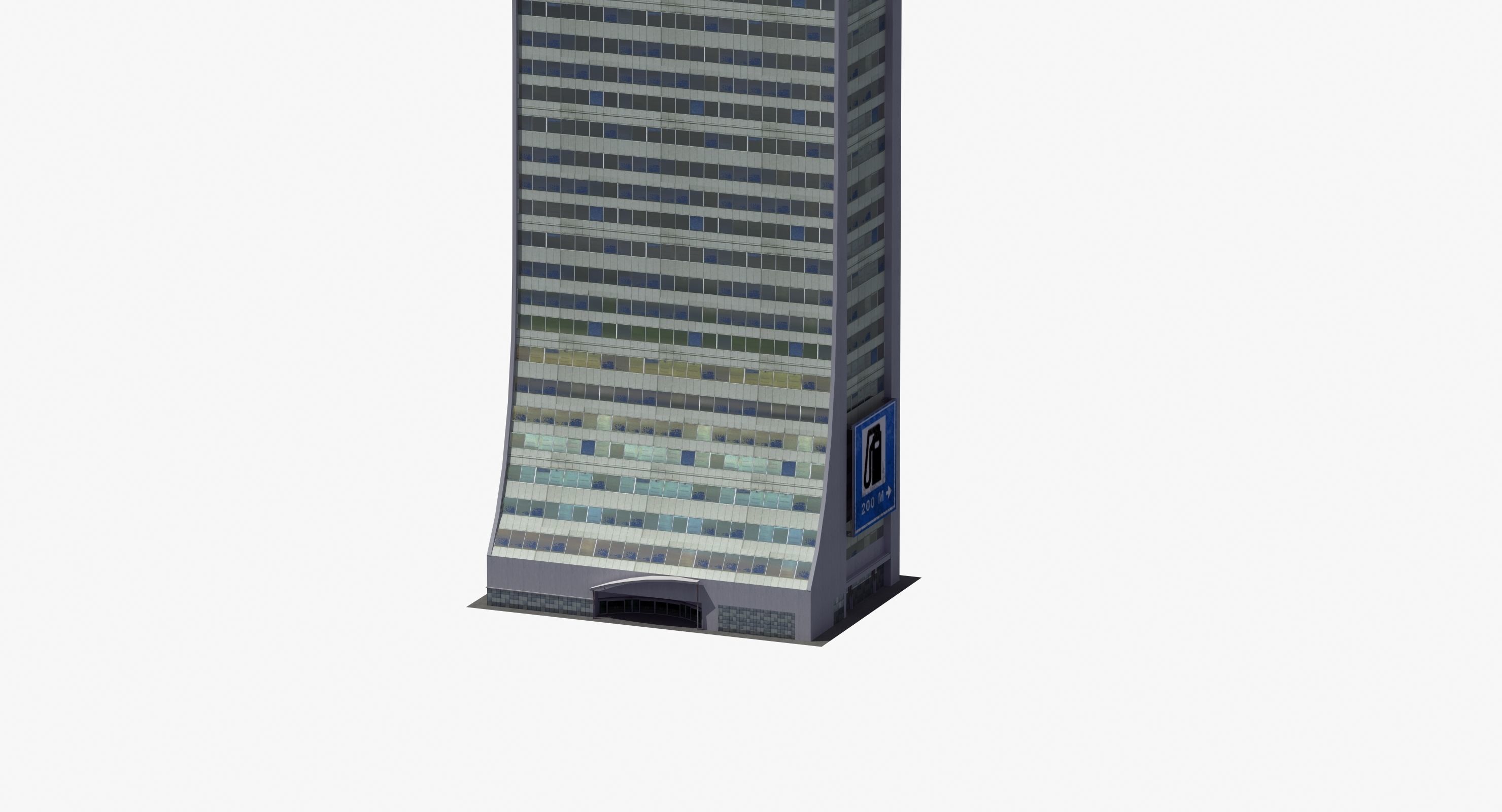 Skyscraper Building Low-poly 3D model_20