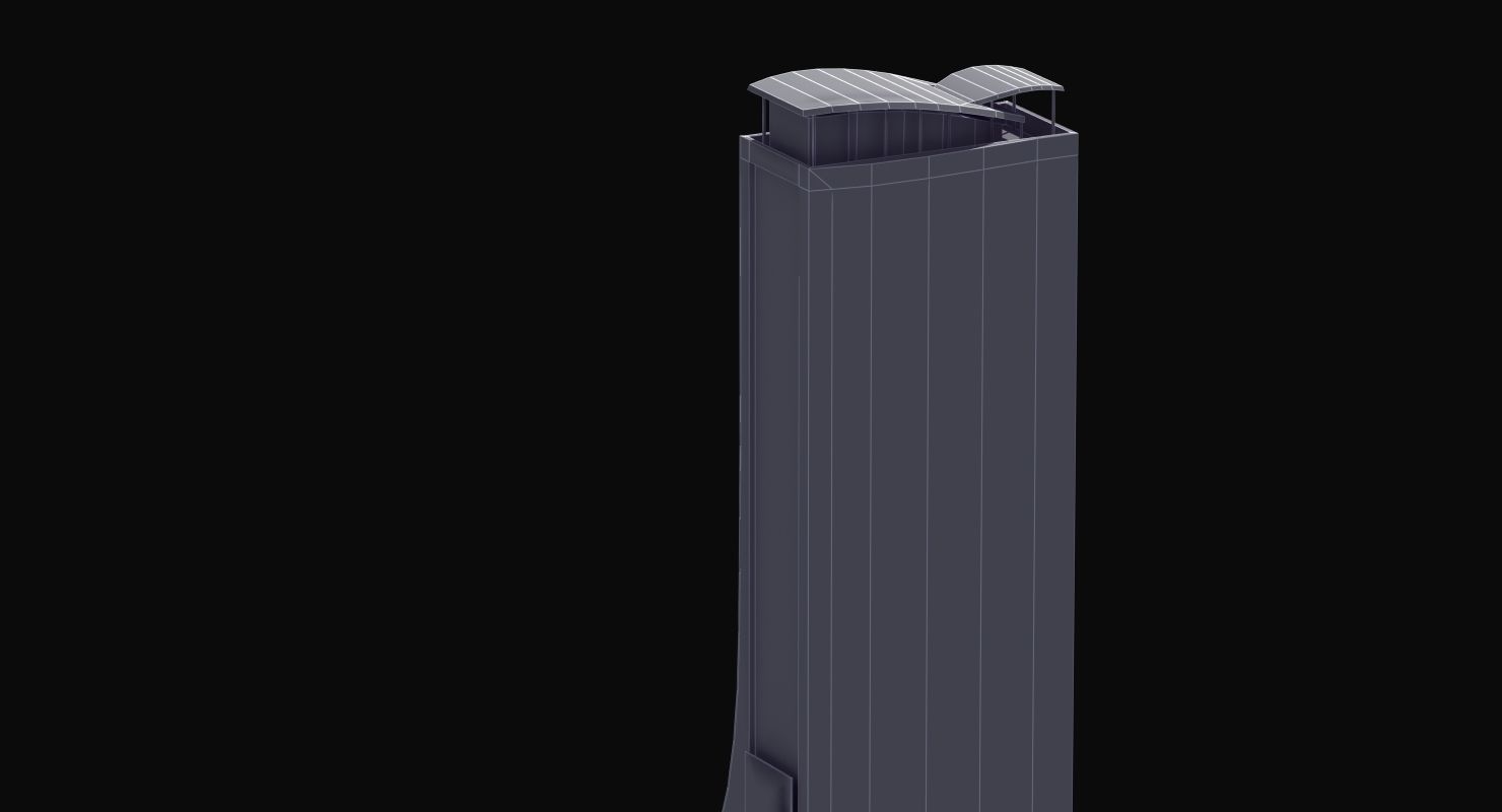 Skyscraper Building Low-poly 3D model_9