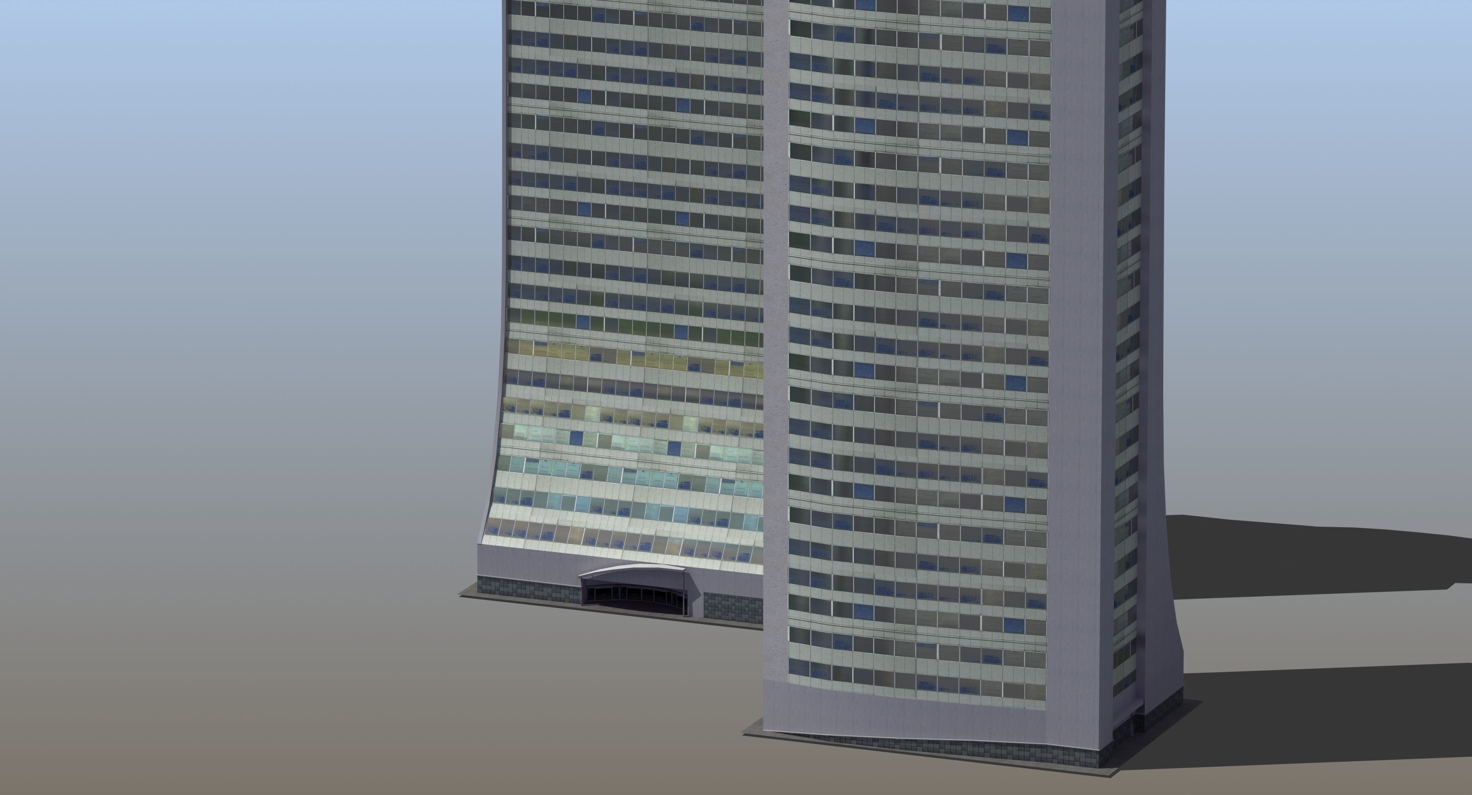 Skyscraper Building Low-poly 3D model_1