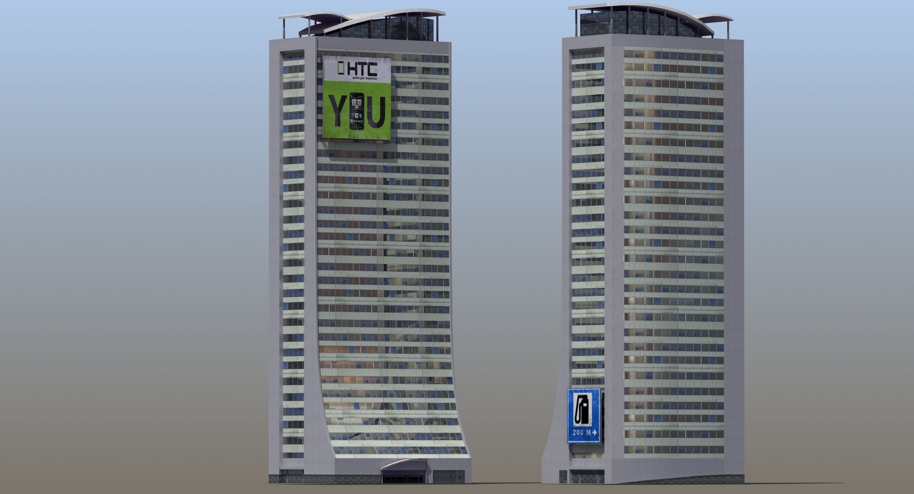 Skyscraper Building Low-poly 3D model_19