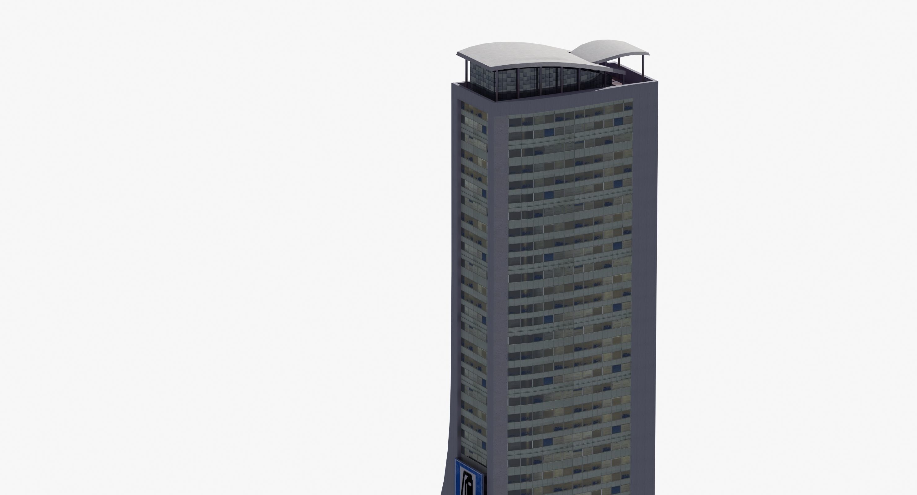 Skyscraper Building Low-poly 3D model_2