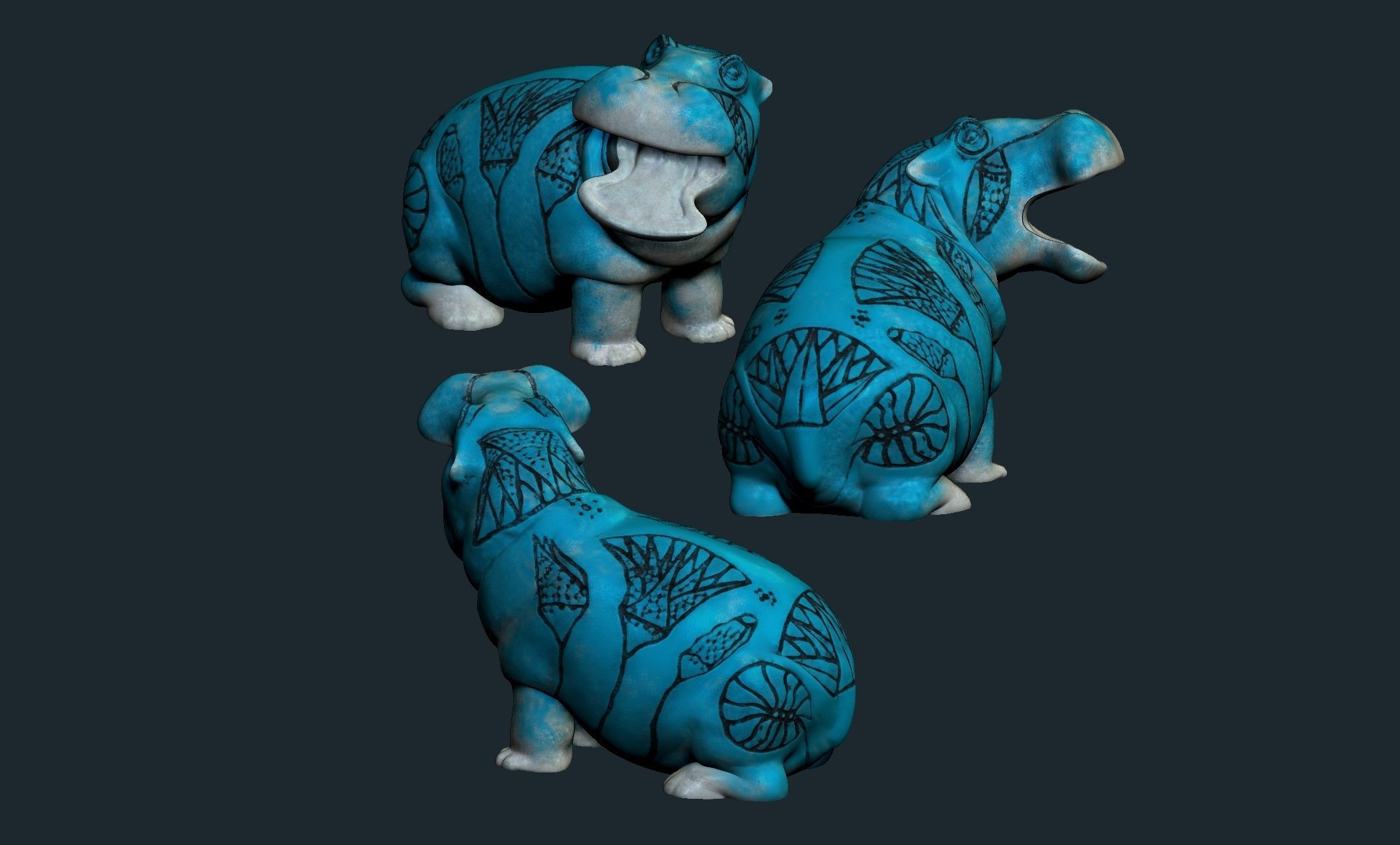 Tawerets Son - Egyptian ritual statuille 3D print model_8