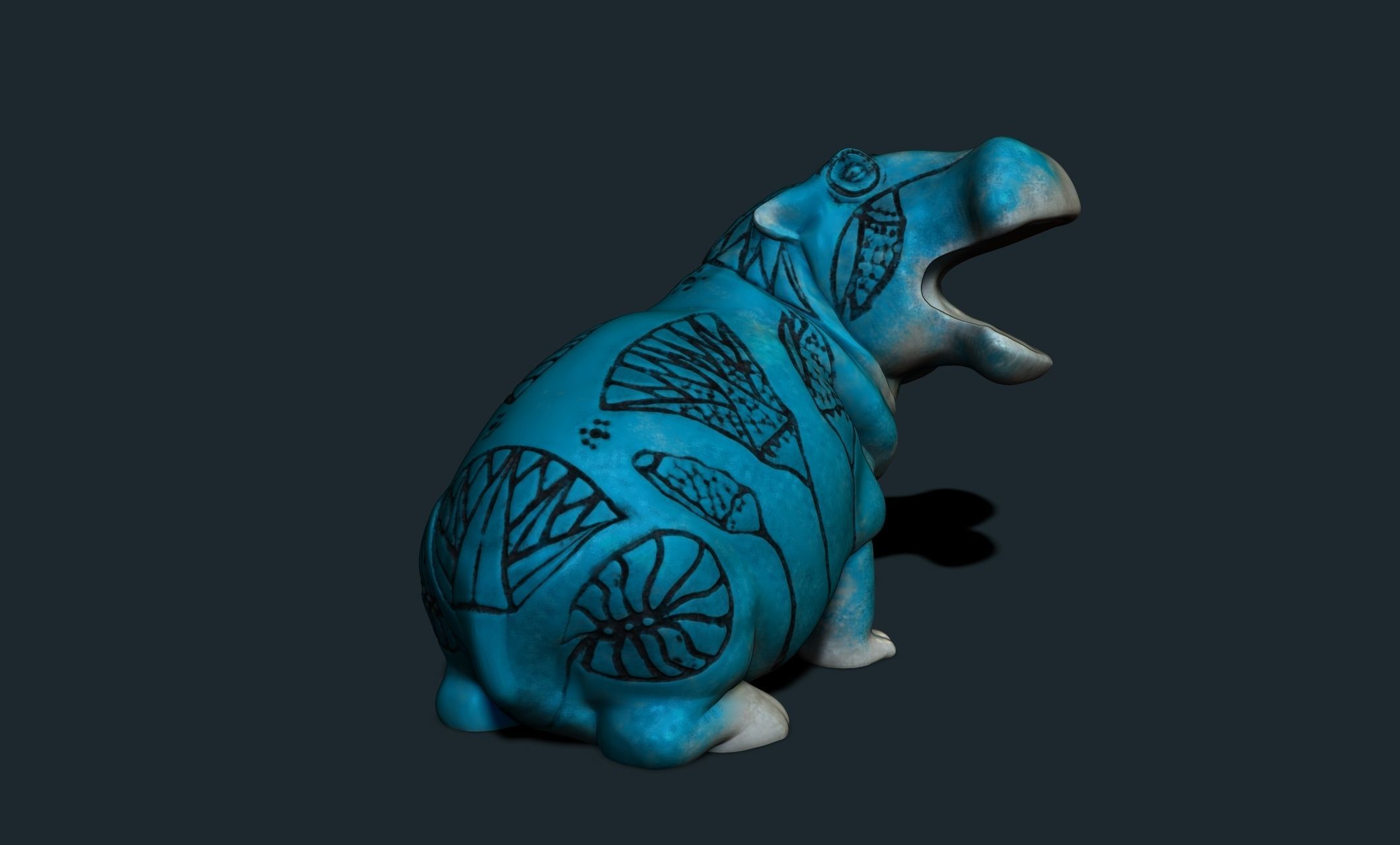 Tawerets Son - Egyptian ritual statuille 3D print model_7