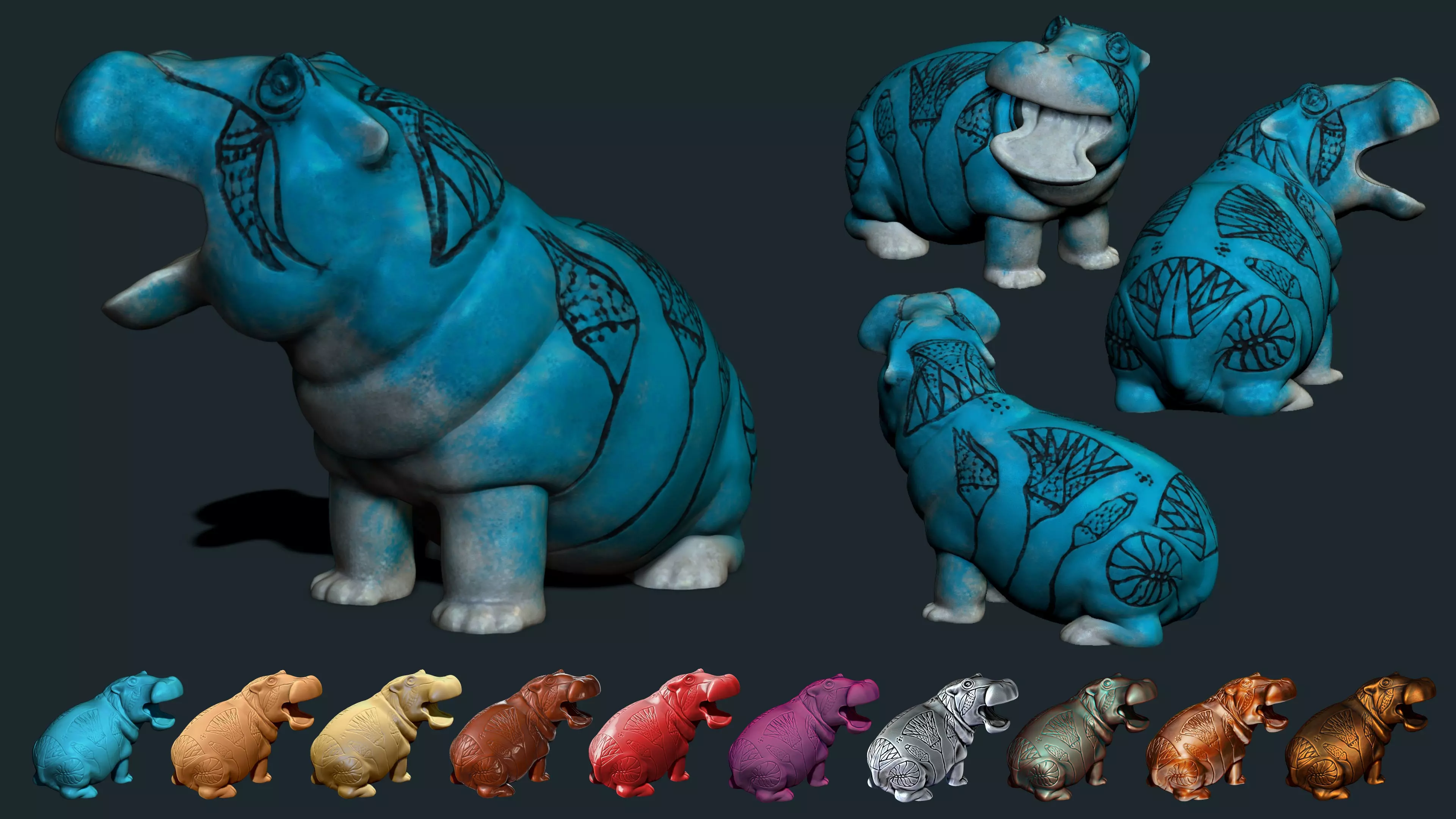 Tawerets Son - Egyptian ritual statuille 3D print model_0
