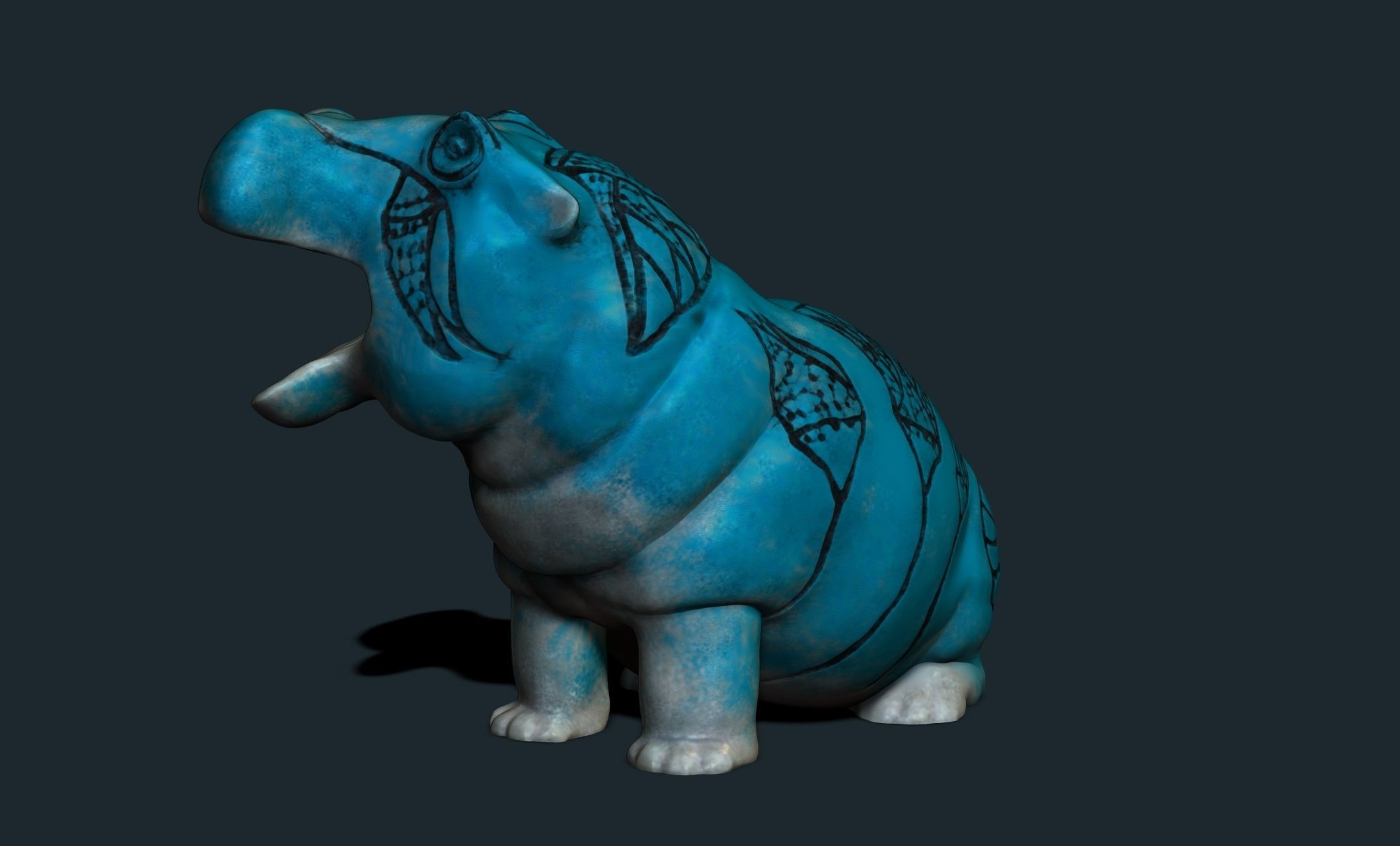 Tawerets Son - Egyptian ritual statuille 3D print model_5