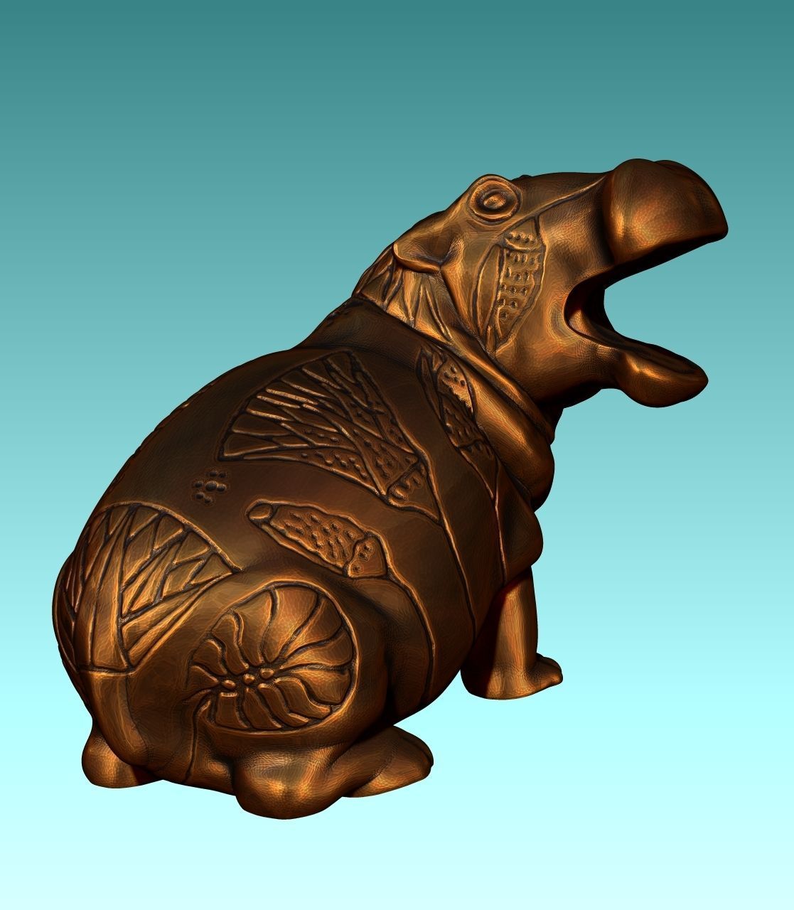 Tawerets Son - Egyptian ritual statuille 3D print model_14