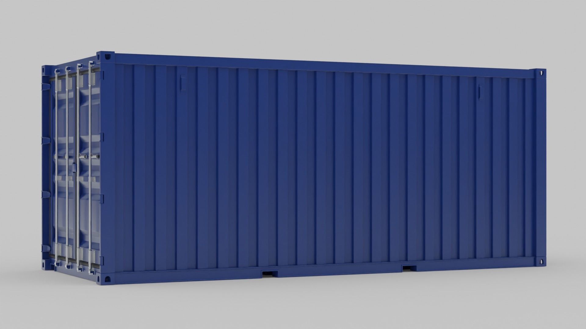 Shipping Container - Dark Blue 3D model_9