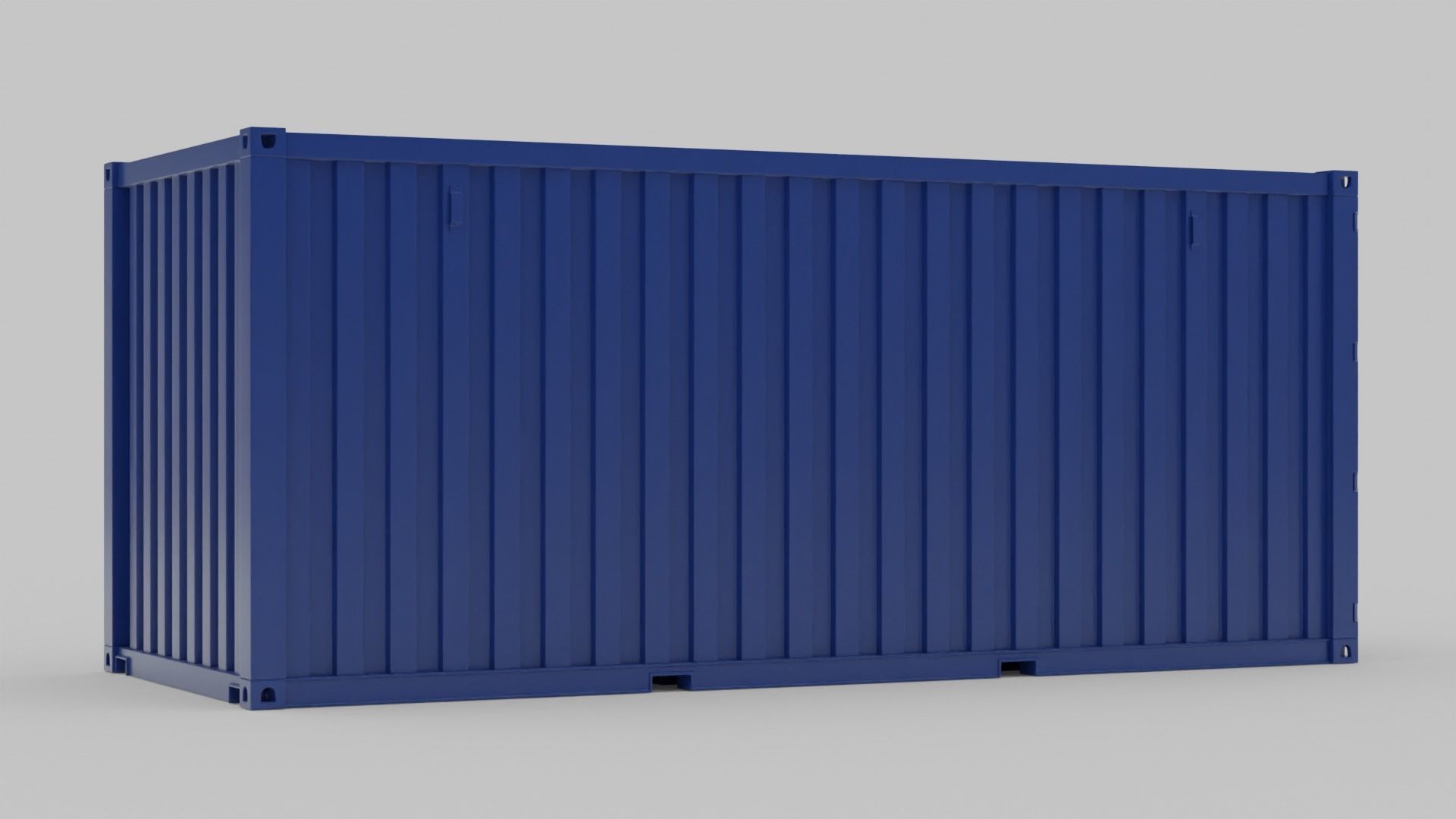 Shipping Container - Dark Blue 3D model_4