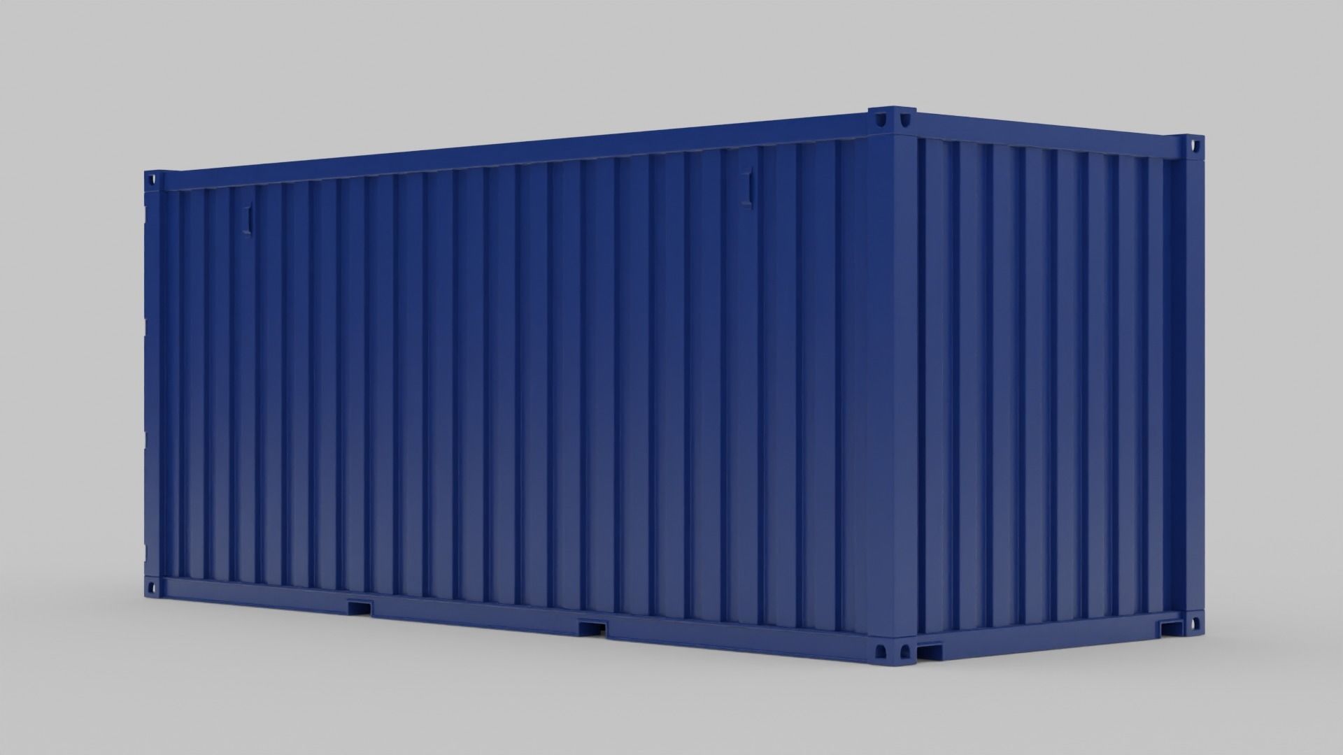 Shipping Container - Dark Blue 3D model_7