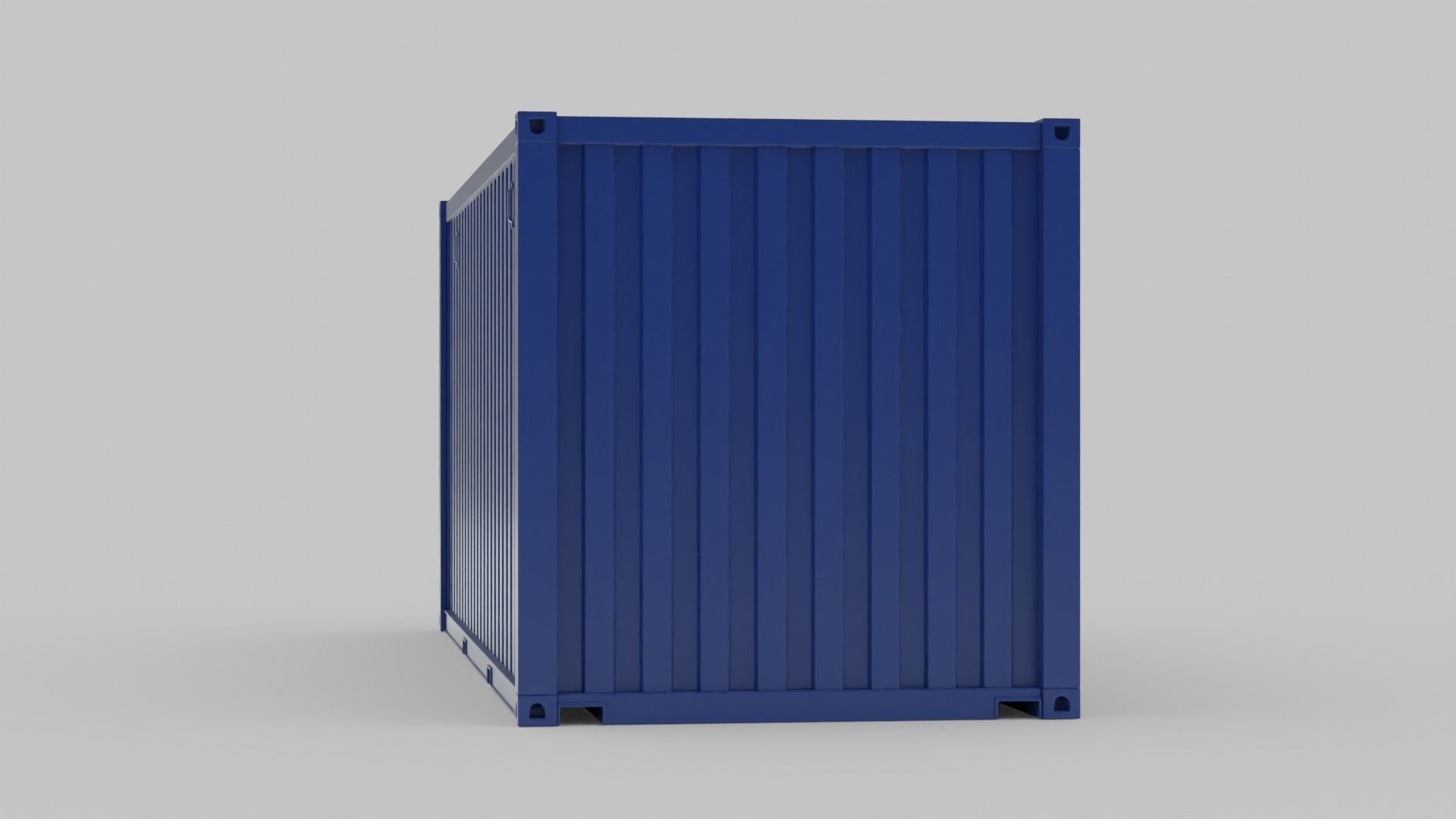 Shipping Container - Dark Blue 3D model_6