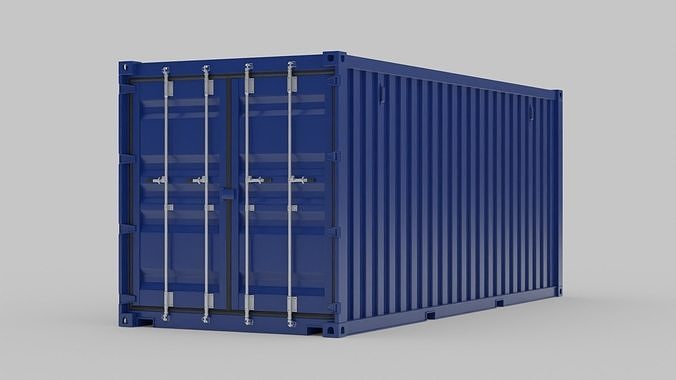 Shipping Container - Dark Blue 3D model